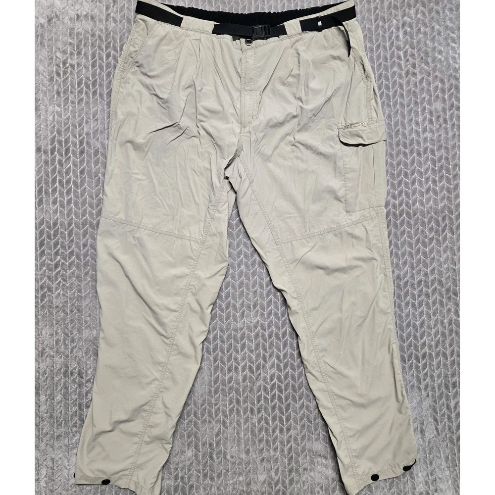 ExOfficio Men's Tan Nylon Cargo Hiking Pants Integrated Belt Size XL Utility